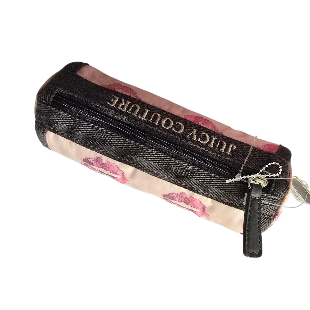 NWT Juicy Couture Pink Lips Women's Small Barrel Cosmetic Bag